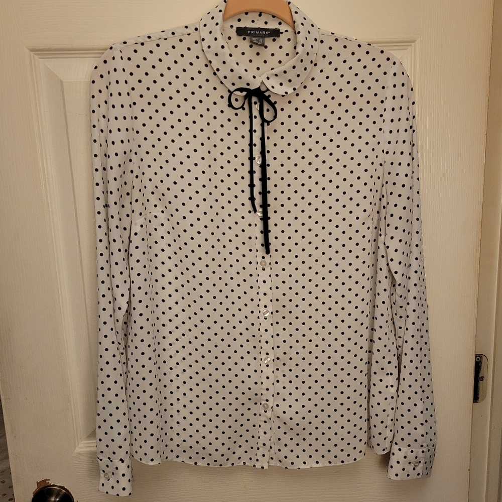 Primark Cute Collar Button Down Shirt Size 8